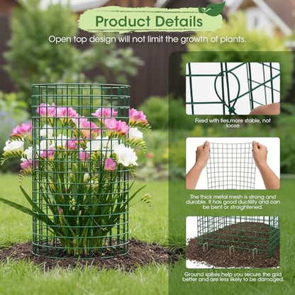 18PCS Plant Protectors from Animals, 13"x13" Metal Plant Cages for Outdoor Plants, Reusable Plant Covers from Animals, Garden Cloche & Chicken Wire Cloche for Vegetables, Flowers, Seedlings