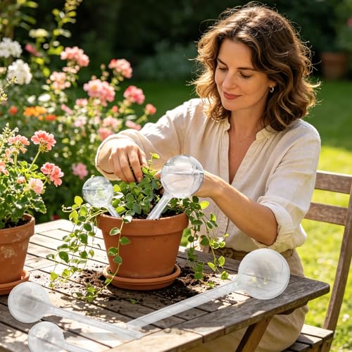 Pynqdfu 24 Pcs Plant Watering Globes,Clear Plastic Self-Watering Bulbs,Garden Automatic Watering Globes for Plant,Indoor,Outdoor,Graden,Flowers(Large,Medium,Small) - size: 5 Large+5 Medium+14 Small