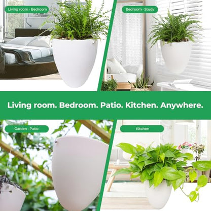 Self-Watering Hanging Planter Pot, Indoor Outdoor Plants, 6 Inch, 3 Pack