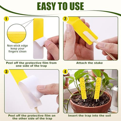 36 PCS Yellow Sticky Traps for Plant Gnats, Fungus Gnat Trap (4" x 1") - color: Yellow