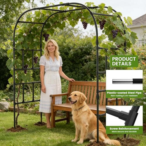 87in H Tall Garden Arch Trellis for Climbing Plants Outdoor - size: 79" L x 16" W x 87" H