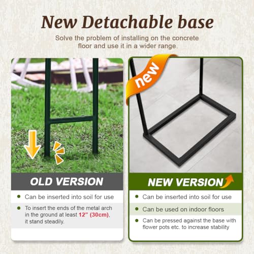Zhisheng Garden Arch Arbor Trellis with Base for Climbing Plants - size: 7.9FT