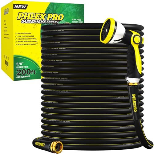 200 FT Heavy Duty Garden Hose, 5/8 in Rubber Water Hose - size: 200FT-Green