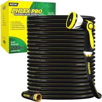200 FT Heavy Duty Garden Hose, 5/8 in Rubber Water Hose - size: 200FT-Green