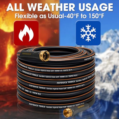 Garden Hose 75ft x 5/8", Heavy Duty Water Hose, Kink Resistant - color: Dark, size: 75FT