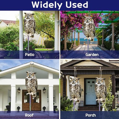 5PCS Flat Plastic Owl to Scare Pigeon for Patio, Fake Owl - color: Grey 5pcs