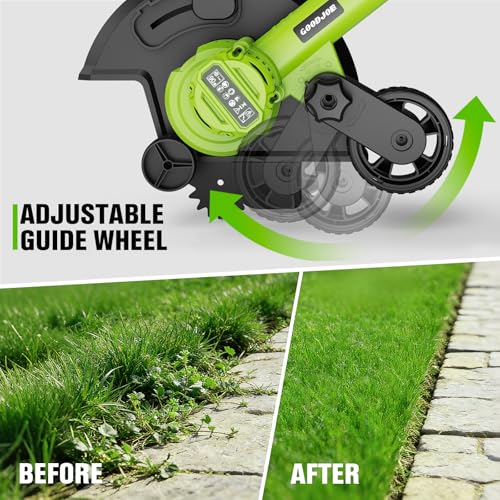 goodjob Cordless Lawn Edger, 20V Battery Powered Edger for Lawns Sidewalk