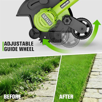 goodjob Cordless Lawn Edger, 20V Battery Powered Edger for Lawns Sidewalk