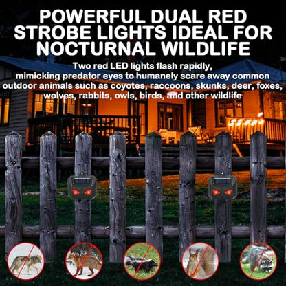 4 Pack Solar Predator Eye Lights for Yard,Red LED Deterrent for Raccoon