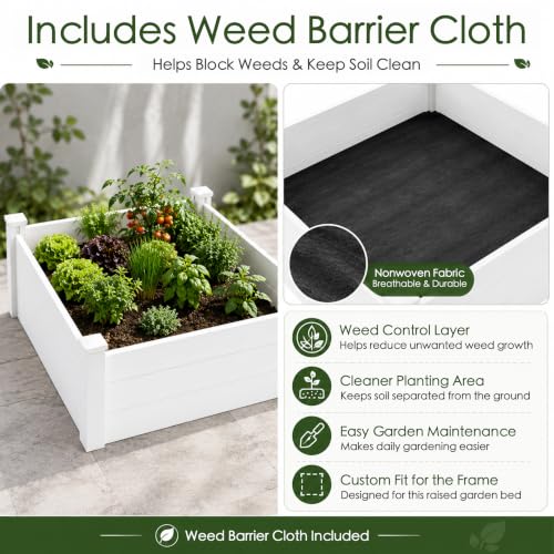 Kozyard 98.9" L x 18.4" W Raised Garden Bed Kit, Outdoor Planter Box - color: White
