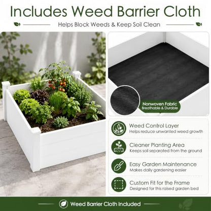 Kozyard 98.9" L x 18.4" W Raised Garden Bed Kit, Outdoor Planter Box - color: White