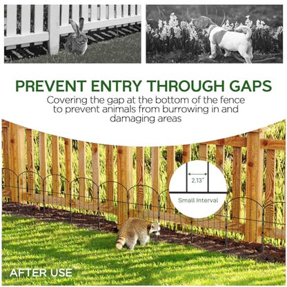 Goovilla Garden Fence, Total 27ft(L) x 24in(H), 25 Pcs, Rustproof Metal - size: Arched