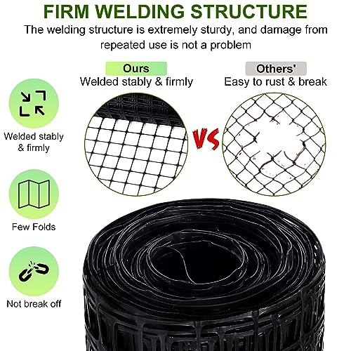 Windyun 2 Rolls 2'x100' Plastic Mesh Fence for Garden - size: 100 ft