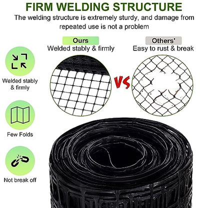 Windyun 2 Rolls 2'x100' Plastic Mesh Fence for Garden - size: 100 ft