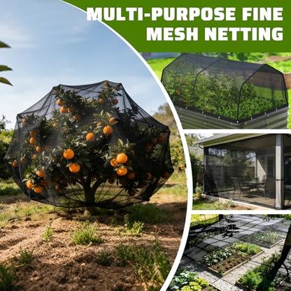 Stronger Garden Mesh Netting, 10 x 20 FT Ultra Fine Nano PP Plant Covers, Small Animals Bird Net Barrier Screen for Vegetables Plants Fruits Flowers Protection, Shading Rate 33% - size: 10 x 20 FT