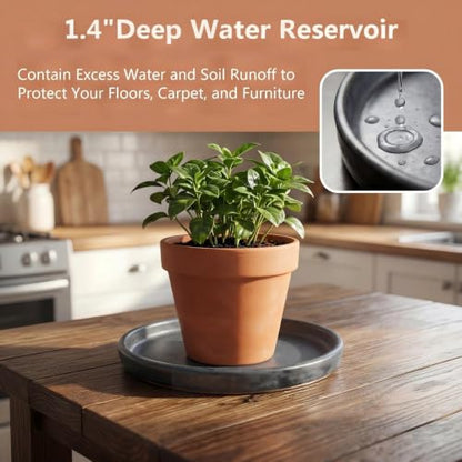 Ceramic Plant Saucer, 11.4 Inch, Gray - color: Gray