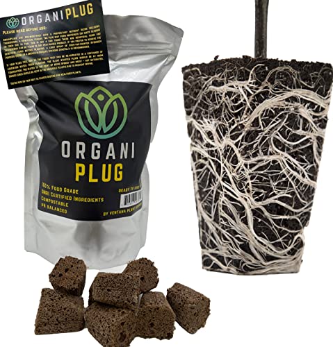VPS OrganiPlug Hydroponic Seed Starter Plugs, 2000 Pack, Rapid Root Planting Pods for Seedling, Clone, Cutting, Promotes Plant, Flower, Vegetable Growth w/Organic Soil Ingredients, Fits Standard Tray - size: 2000 Pack
