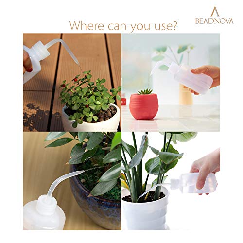 BEADNOVA Squeeze Plant Watering Bottle 250ml 8oz Small Wash Bottle Squeeze Plastic Watering Can for Indoor Plants Succulents (1pc) - color: 250ml