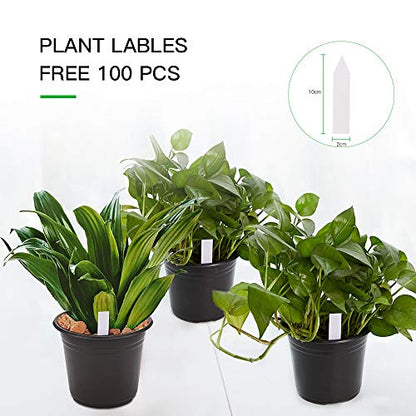 JERIA 100-Pack 0.5 Gallon Plant Nursery Pots, Plastic Pots for Flower Seedling, Flower Plant Container Seed Starting Pot, Come with 100 Pcs Plant Labels(Black) - size: 0.5Gallon 100P