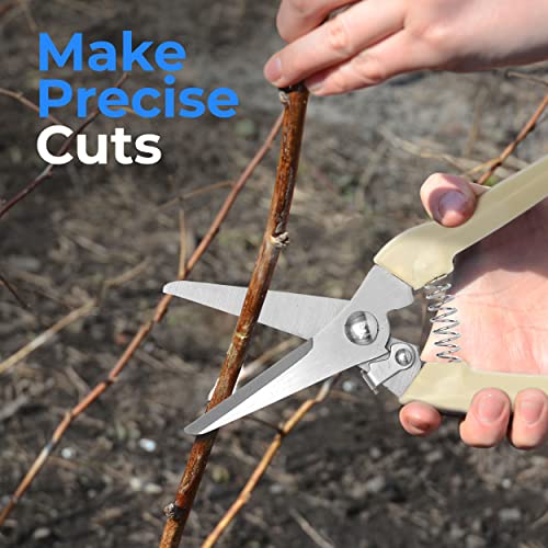 SereneLife Gardening Hand Pruner, Pruning Shear with Straight Stainless Precision-Sharpened Steel Blades, Soft and Comfortable Grip Avoid Hand Fatigue, Secure And Easy To Lock