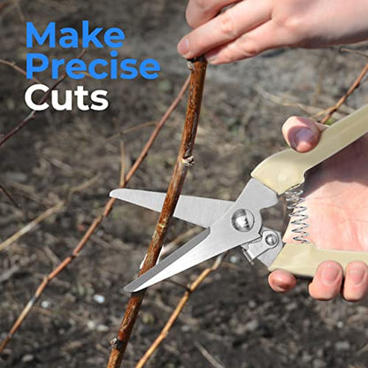 SereneLife Gardening Hand Pruner, Pruning Shear with Straight Stainless Precision-Sharpened Steel Blades, Soft and Comfortable Grip Avoid Hand Fatigue, Secure And Easy To Lock