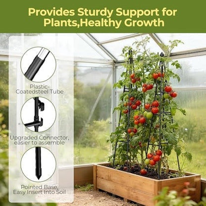 2 Pack Garden Trellis for Climbing Plants Outdoor,68" Tall Cucumber Trellis Garden Obelisk Trellis Rustproof Plants Support with Adjustable Heights for Indoor Potted Plants, Vines, Vegetables - style: Flame-shaped(2Pack)