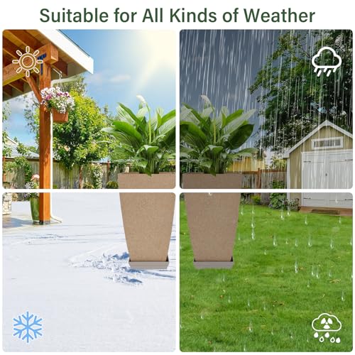 Neoaider Set of 2 Tall Planter, 21 inch Large Plastic Planter, Marble - color: Marble