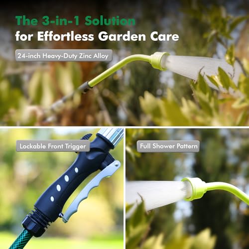 RESTMO Heavy Duty Metal Watering Wand 24 Inches, Water Wand for Garden Hose