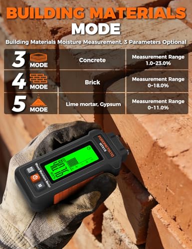 5 in 1Moisture Meter POROMETISTO, Three-Color Alarm, 5 Modes Detections