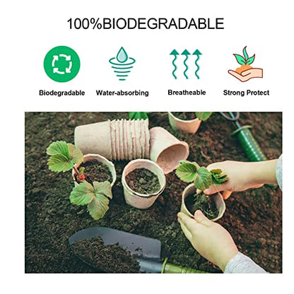 JERIA 50-Pack 3.15 Inch Peat Pots for Seedling with 50 Pcs Plant Labels,Outdoor Garden Germination Nursery Pots,Biodegradable Seed Starter Pots Kits - style: Garden