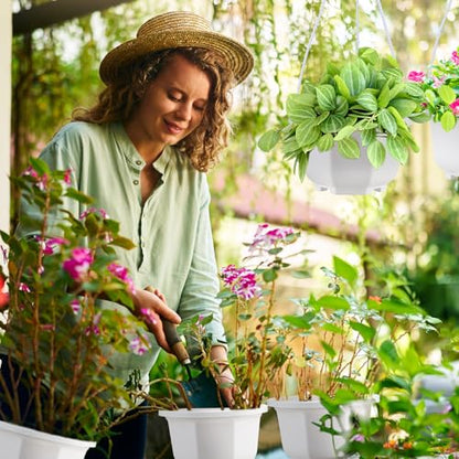 Roshtia 24 Pcs Hanging Planter Pot with Hook, Ceramic White, 5 Inch - color: Ceramic White, size: 5 Inch