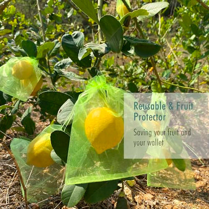 Fruit Protection Bags, Fetanten 4x6 in Mesh Drawstring Bag for Fruit Trees - size: 4 x 6 Inch 40pcs