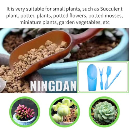 Garden Shovel Hand Tools Transplanting Potting Bonsai Soil Scoop Plastic Succulent Kits,Mini Garden Plant Care Shovel Soil (Blue) - color: Blue