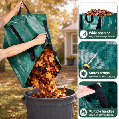 2Pack 48-Gallon Reusable Yard Waste Bags,Leaf Collector Bags with Handles