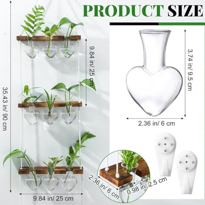 Leinuosen Hanging Plant Propagation Station, Propagation Vases, Clear - color: Clear