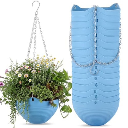 Zopeal 16 Pack 8" Blue Self Watering Hanging Planters for Plants - color: Blue