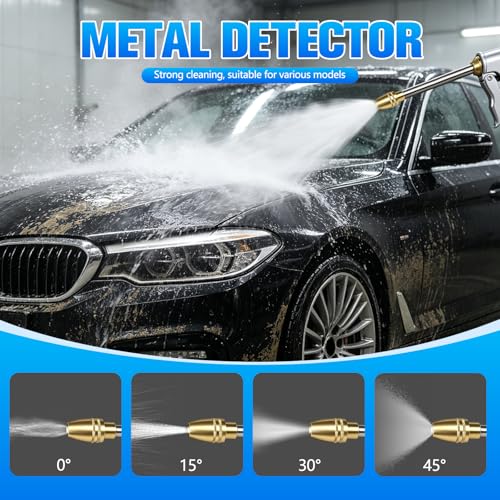 Brass High Pressure Power Washer,Heavy Duty Garden Hose Nozzle,Turn Any Hose into a High Pressure Water Cleaning Jet for Garden Spray,Car Wash & Pet Shower