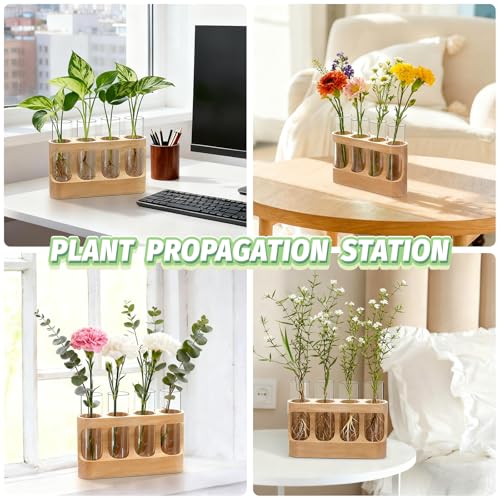 Plant Propagation Station with Wood Stand, 3-Mode 9-Level Adjustable Lights