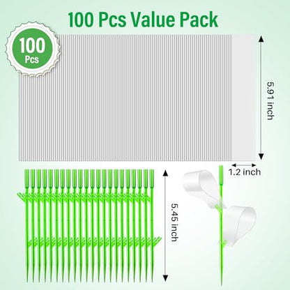 100 Pcs Gnat Sticky Traps for Plants, Sticky Traps for Gnats with 20 Stakes to Control, Aphids, Plant Bug, Mosquito Bits and Whiteflies(Transparent) - color: Transparent