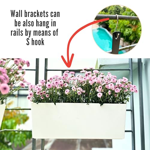 LaLaGreen Wall Hanging Planter Outdoor (4 Pack, 20 Inch) White Window Boxes - color: White X 4