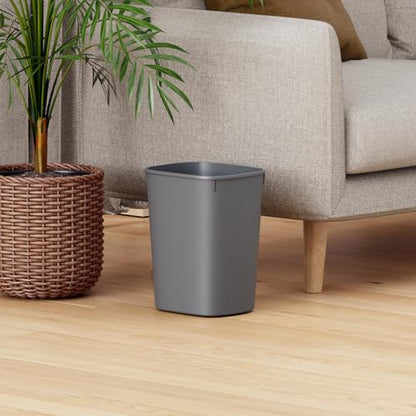 CEROELDA Small Bathroom Trash Can, 2.6 Gallon Slim Mini Garbage Can Small Trash Bin Plastic Waste Basket for Dorm Room, Bedroom, Office, Toilet (Grey) - color: 1 Pack-No Lid-Grey