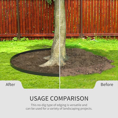 102FT Landscape Edging 3 in Tall with 110 Spikes, Garden Edging Border and 1 Hammer, Plastic Landscape Edging Border Lawn Edging for Landscaping, Flower Beds, Yard - size: 3 In x 102 FT