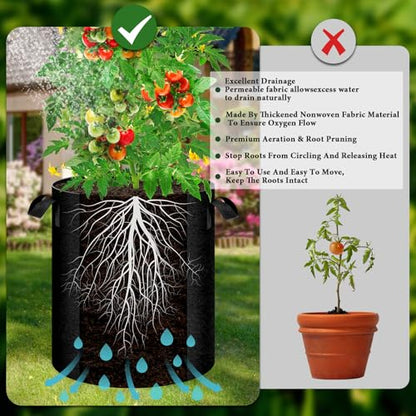 2 Pack 10 Gallon Potato Grow Bags with Pull-Down Harvest Window - size: 2Pack-10 Gallon-Pull-Down Harvest Window