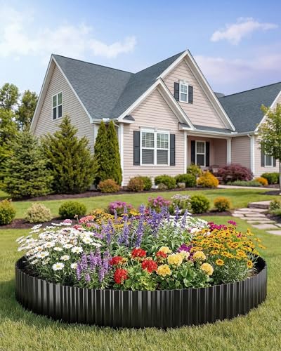 10"×20Ft Edging for Landscaping, Black Corrugated Metal Garden Edging - color: Black, size: 10"×20Ft