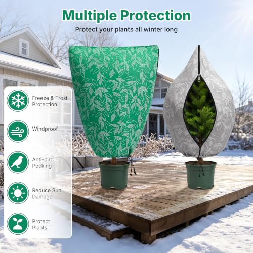 2PCS Plant Covers Freeze Protection 69"X47" Winter Frost Blankets - color: Green 69*47in