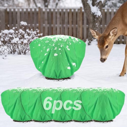 6Pcs 19.6x39.3" 70GSM Thick Plant Covers Freeze Protection for Winter Shrub - size: 19.6in x 39.3in