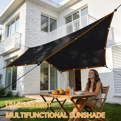 Shade-Cloth 85-90% for Garden Plants 8x8 FT, Black Sun-Block Shade Cover Mesh Tarp with Grommets Sun Shade Canopy for Outdoor Pergola Patio Flower Lawn Kennel Chicken Coop - size: 8x8 FT