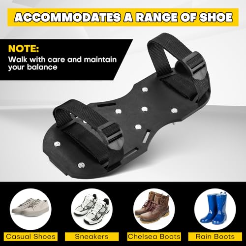 Lawn Aerator Shoes with 1.1''Spikes - color: Black