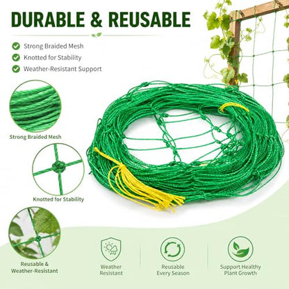 1 PcsGarden Trellis Netting for Climbing Plants, Plant Netting for Garden Climbing Net, Nylon Garden Nettings for Plants Outdoor Indoor Vegetable Tomato Cucumber Grow Trellis Nets
