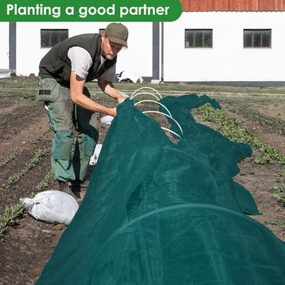 32.8x9.8 Ft Plant Covers Freeze Protection, Warm Winter Frost Cloth Blanket - color: Green-33x10ft